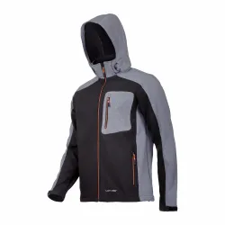 
                  LAHTIPRO Kurtka Softshell z kapturem czarno-szaro-pomarańczowa rozmiar S L4091601
